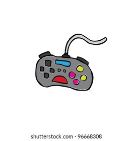 game console gadget and joypad with color - vector illustration