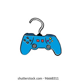 game console gadget and joypad with color - vector illustration