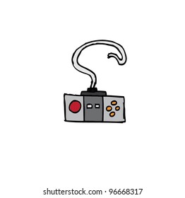 game console gadget and joypad with color - vector illustration