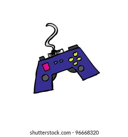 game console gadget and joypad with color - vector illustration
