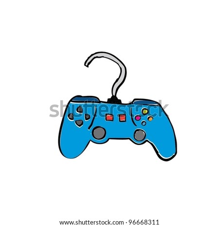 game console gadget and joypad with color - vector illustration