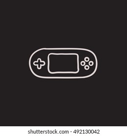 Game console gadget vector sketch icon isolated on background. Hand drawn Game console gadget icon. Game console gadget sketch icon for infographic, website or app.