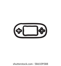 Game console gadget vector sketch icon isolated on background. Hand drawn Game console gadget icon. Game console gadget sketch icon for infographic, website or app.