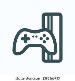 Game console with gamepad isolated vector icon