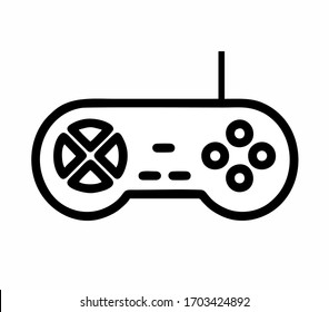 game console gaming controller vector isolated in black and white for logo, sign, apps or website
