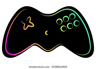 Icono de degradado de consola de juegos. Símbolo abstracto moderno del videojuego. Ilustración vectorial aislada en el fondo.