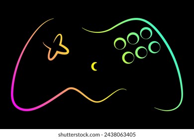 Game console gradient icon. Modern abstract video game symbol. Vector illustration isolated on background.