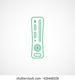 Game Console Green Line Icon On White Background