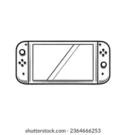 Game Console Hand Drawn Vector Illustration. Design element for shirt design, logo, sign, poster, banner, card