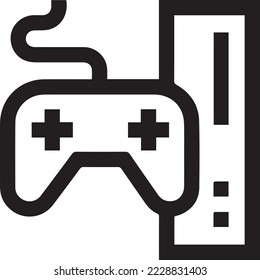 Game console icon in black line style icon, style isolated on white background
