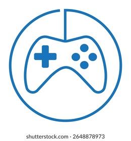 Game console icon blue circular like cable