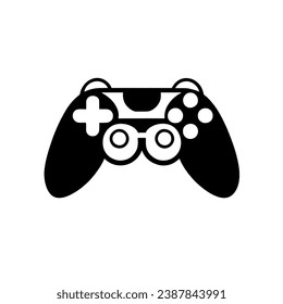 game console icon. game controller in black and white.