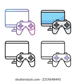 Game Console icon design in four variation color