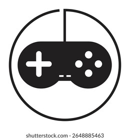 Game console icon forming a circular cable
