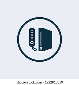 Game console icon. Game console for gamers and games, computer case, system unit icon
