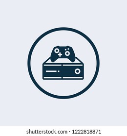 Game console icon. Game console for gamers and games, computer case, system unit icon