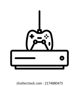 Icono de consola de juegos. Diseño De Estilo De Arte De Línea Aislado En Fondo Blanco