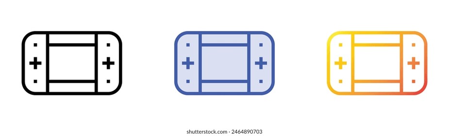 game console icon. Linear, Blue Fill and Gradient Style Design Isolated On White Background