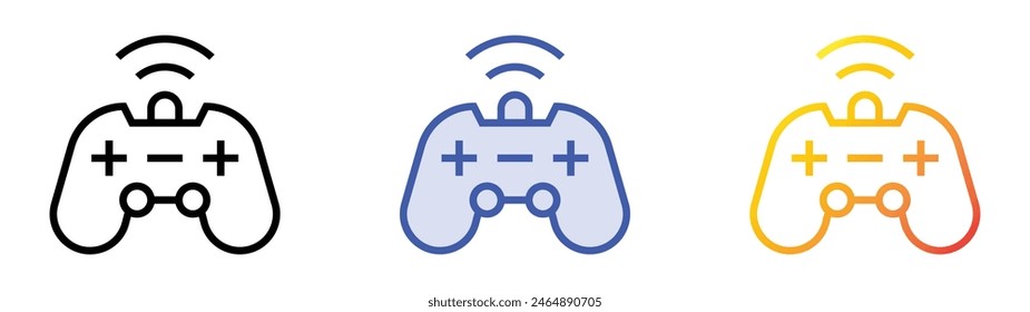 game console icon. Linear, Blue Fill and Gradient Style Design Isolated On White Background