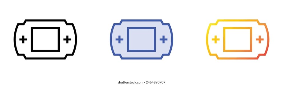 game console icon. Linear, Blue Fill and Gradient Style Design Isolated On White Background