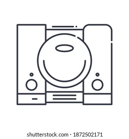 Game console icon, linear isolated illustration, thin line vector, web design sign, outline concept symbol with editable stroke on white background.
