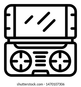 Game console icon. Outline game console vector icon for web design isolated on white background
