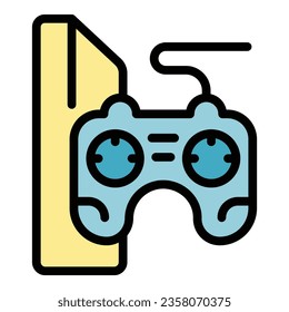 Game console icon outline vector. Phone gamer. Video platform color flat