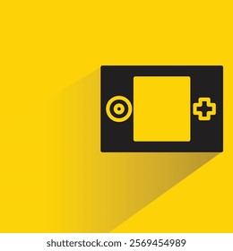 game console icon with shadow on yellow background