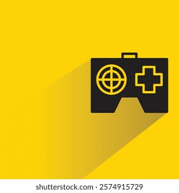 game console icon with shadow on yellow background