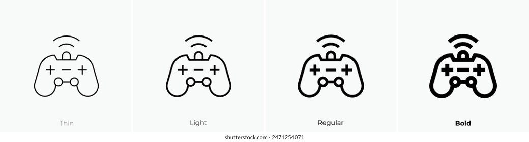 game console icon. Thin, Light Regular And Bold style design isolated on white background