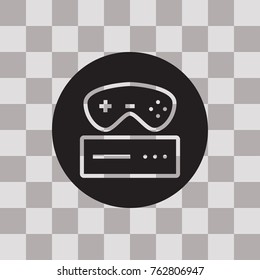 Game console icon in trendy isolated on grey background.Vector illustration.
