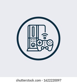 game console icon vector from gaming collection. Thin line game console outline icon vector illustration. Linear symbol for use on web and mobile app