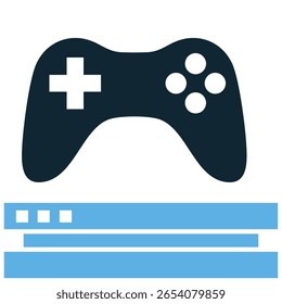 Vetor de ícone de console de jogo, que ilustra vídeo games e entretenimento. Perfeito para análises de jogos, eSports ou plataformas de mídia digital que mostram dispositivos de jogos populares e experiências interativas.