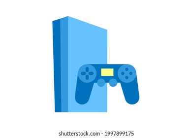 Game console icon. Vector linear sign, symbol, logo of game console with joystick for mobile concept and web design. Icon for the website of the store of household appliances, gadgets and electronics.