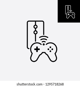 game console icon. video gaming joystick. vector