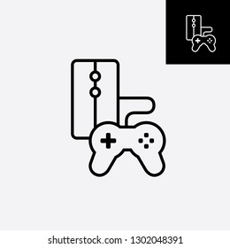 game console icon. video gaming joystick. vector