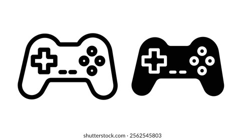 Game console Icons. black and white vector illustration set.