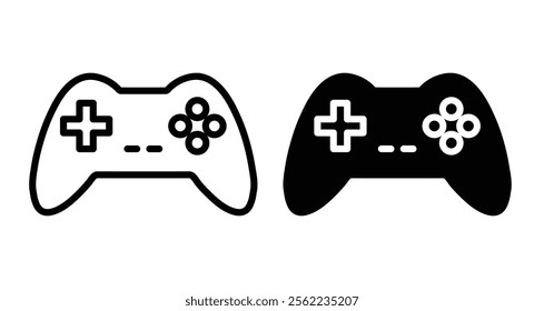 Game console Icons pack in outlined and flat versions