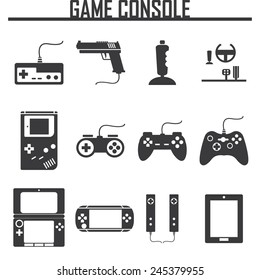 Game console icons set