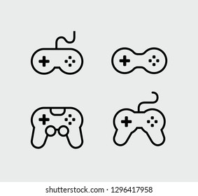 game console icons set. video gaming joystick. vector