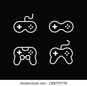 game console icons set. video gaming joystick. vector