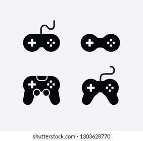 game console icons set. video gaming joystick. vector