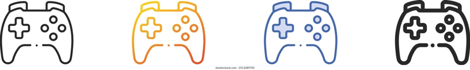 game console icon.Thin Linear, Gradient, Blue Stroke and bold Style Design Isolated On White Background