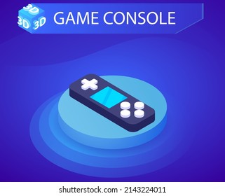 Game console isometric design icon. Vector web illustration. 3d colorful concept