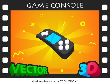 Game console isometric design icon. Vector web illustration. 3d colorful concept
