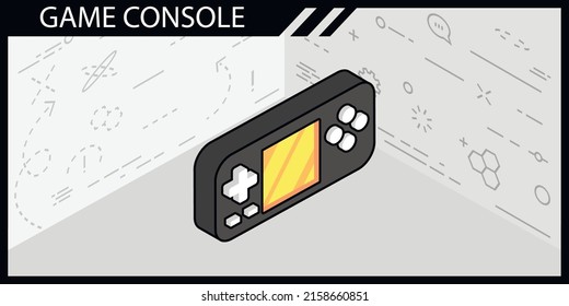 Game console isometric design icon. Vector web illustration. 3d colorful concept