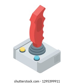 Game console isometric vector, joystick icon
