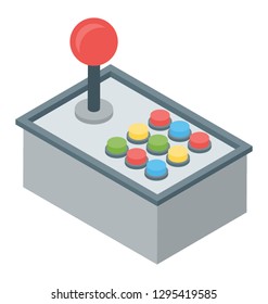 Game console isometric vector, joystick icon