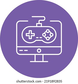 Game Console line circle icon vector image. Can also be used for web apps, mobile apps and print media.