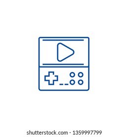 Game console line icon concept. Game console flat  vector symbol, sign, outline illustration.